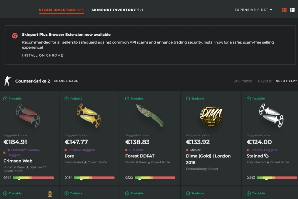 Kliknij „Sell Items” i wybierz z ekwipunku